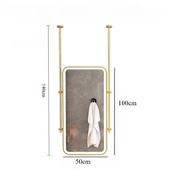 【Customize】Rectangular Hanging Mirror Creative Ceiling Mirror Bathroom LED Mirror Large Makeup Mirro