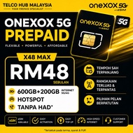 ONEXOX X48 MAX Prepaid | RM48 | 800GB 5G/4G | Hotspot | Unlimited Calls