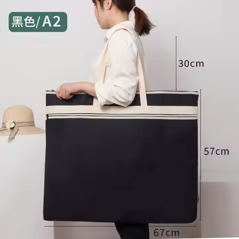 Portable A2 Portfolio Folder File Bag A1 Plus Size Zipper Bag Drawing Folder A2 / A1 Paintings Docum