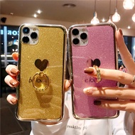 Case Huawei P40 Pro P40 Lite Nova 7i Nova 5T Nova 5i Pro Nova 6 Nova 5 Nova 4 Mate 30 Pro Mate 30 Lite Mate 20 Pro P30 Pro P30 Lite P20 Lite 2019 Y7 Pro 2019 Y9 2019 Honor 8X Honor 20 Pro Honor 9X Pro IMD Glitter Ring Love Protection Case Cover