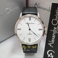 Alexandre Christie 8478 Black Silver / Alexander Christie Men's Watches AC 8478 Leather