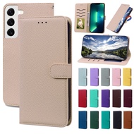 Luxury Leather Wallet Flip Case For Samsung Galaxy S23 Plus S23 Ultra Card Holder Magnetic Back Cove