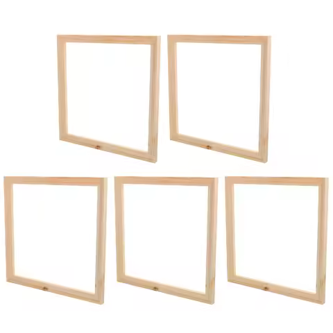 5Pcs Wooden Picture Frames Solid Pine L Shape Photo Painting Frames 30x30cm Smooth Finish No Deforma