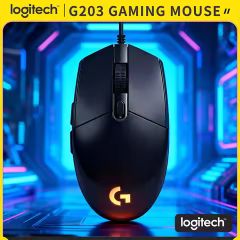 Logitech G203 Prodigy RGB Gaming Mouse Wired 200-8000 DPI 6 Buttons 1ms Response 1000Hz Polling 2.1m