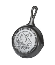 Lodge Wildlife Series Cast Iron Skillet Griddle with Wolf | Duck | Deer | Moose | Buffalo Scene Blac