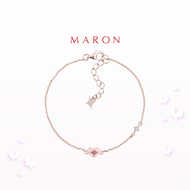 MARON - Sparkling Lucky Stars Heart Bracelet with Pink Tourmaline ชุบ Rose Gold