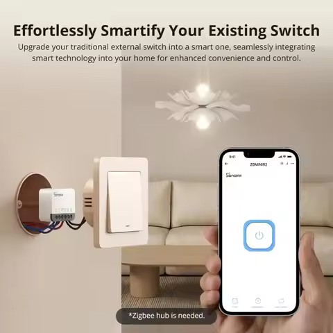1-10PCS SONOFF Zigbee Smart Switch ZBMINIR2 Detach Relay Mode External Switch Control Works with eWe