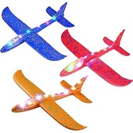 WITH LED LIGHT BIG SIZE Aerodynamic Kids Aeroplane Foam Type Kapal Terbang Kanak-Kanak Throw Aeropla