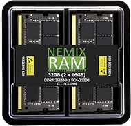 NEMIX RAM 32GB (2X16GB) DDR4 2666MHZ PC4-21300 2Rx8 1.2V 260-PIN ECC Unbuffered SODIMM NAS Memory KI