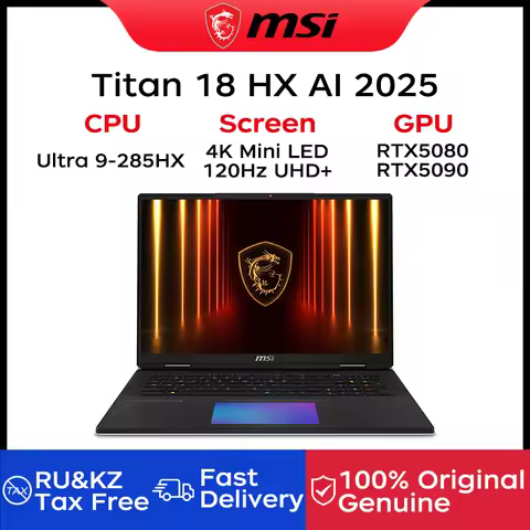 2025 MSI Titan 18 HX AI Gaming Laptop 18 Inch 4K Mini LED 120Hz UHD+ Screen Notebook Ultra 9-285HX 6