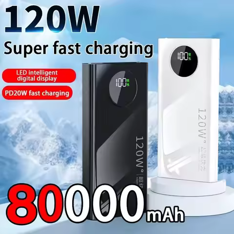 120W Power BankSuper Fast Charging 80000mah Ultralarge Capacity For Mobile Power External Battery Fo