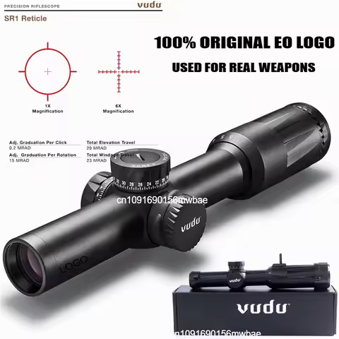 Vdu Scope FFP LPVO SR1 Reticle 1-6x24MM Riflescope 30mmTube BK with with Full Original Markings Hunt