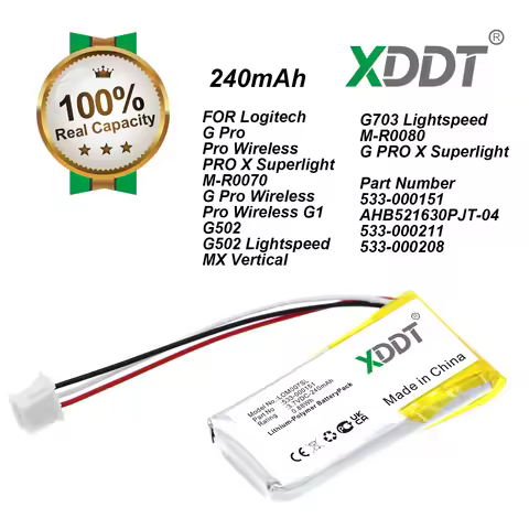 533-000211 533-000208 240mAh For Logitech G PRO X 304 502 703h UE3500 UE4500 UE310 G502 G304 MX Vert