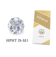 GEMID Certified HPHT Diamond Round Brilliant Cut D Color SI1 Clarity 3EX Loose Lab Grown Certified D