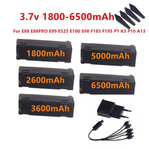 For E88 E88PRO E99 E525 E100 S98 F185 F195 P1 K3 P10 A13 RC Quadcopter Parts 3.7v 6500/5000/3600/260