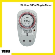 24 Hour Timer 3 Pin Plug In Timer