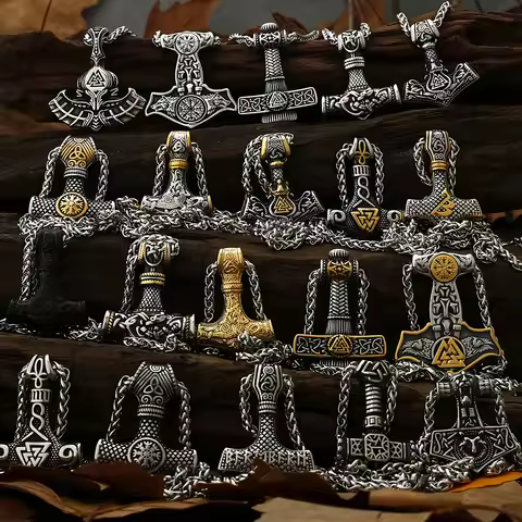 Original Viking Stainless Steel Thor Hammer Multiple Styles Domineering Unisex Necklace Pendant Boyf