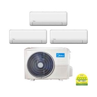 MIDEA INVERTER SYSTEM 3 AIRCON MAE-3M25E / MSEID-09 X 2 + MSEID-12 X 1 (5 TICKS) INSTALLATION INCLUDED