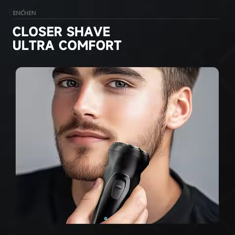 ENCHEN Blackstone Electrical Rotary Shaver for Men 3D Floating Blade Washable Type-C USB Rechargeabl