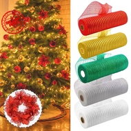 Christmas Flower Wreath Mesh DIY Xmas Tree Ribbon Decoration Gift Wrapping Ribbon Christmas X7T0