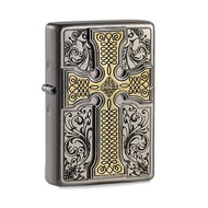 【ZIPPO官方旗艦店】 信仰十字架(仿古銀)防風打火機 ZA-1-59C