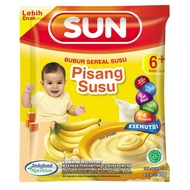 SUN MPASI BUBUR SEREAL SACHET 20gr EKONOMIS 6 BULAN INSTAN TIM BERAS MERAH PISANG SUSU KACANG HIJAU 