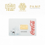 TURBO [5GM] PAMP Coca-Cola Holiday Polar Bears Gold Bar 9999Gold