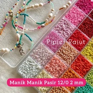 (10 gr) Mote Pasir 12/0 2 mm || Monte Manik Gelang Kalung Cincin DIY
