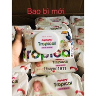 Combo 10 gói khăn ướt Mamamy Tropical 90 tờ từ sợi tự nhiên và rayon