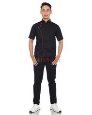 Baju Chef Baju Koki Chef Jacket Seragam Kerja Lengan Pendek