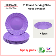 ECOWARE 6pcs 9" Serving Plate/ PP Plate/ Kenduri Plate/ Pinggan Plastik/ Kuah Pinggan Deep Plate 9in