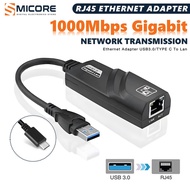 USB3.0 Gigabit Network Card TYPE-C to Network Port RJ45 Ethernet Adapter Suitable for Macbook Switch