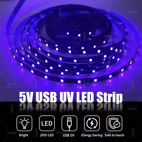 USB LED UV Black Light Strip 385nm-400nm Ultraviolet UV Lamp For Pet Urine Stain Black Light Hallowe