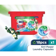 Breeze 5 In 1 Capsule Detergent Fresh Eucalyptus (18's)