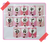 banner flag bunting flag ulang tahun karakter minnie mouse mini mouse