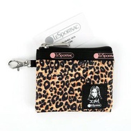 日本 LeSportsac x X-Girl 啡色豹紋帆布 散子包