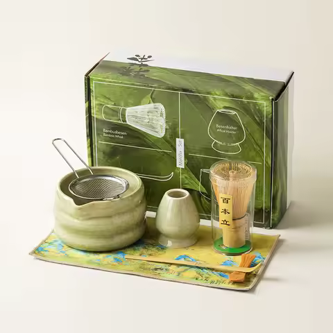 4/7PCS Japanese Matcha Set Matcha Bowl With Mouth Song Dynasty Tea Tip Tool Matcha Whisker Stand