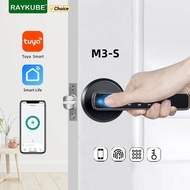 RAYKUBE M3-S Tuya Digital Fingerprint Door Lock Electronic Lock with Password/Key/Smartlife/Tuya APP Remote Unlock For Bedroom