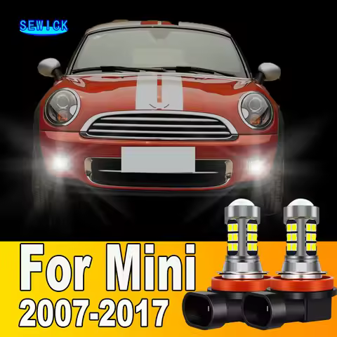 For Mini Cooper R50 R53 F55 F56 R56 F54 R55 F57 R52 R57 R60 R58 R61 R59 2pcs LED Fog Light Blub H8 H