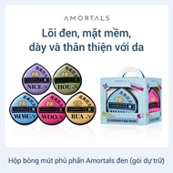 Bông mút AMORTALS đen nâng cấp mới đánh Kem nền siêu mềm không ăn Kem nền dạng lỏng giúp đánh kem nề