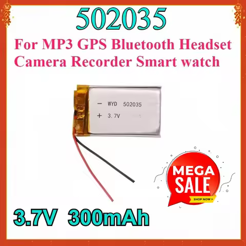 502035 300mAh 3.7V Lithium Battery For GPS MP3 MP4 Light Insect Mouse Repeller Mite Remover Recharge