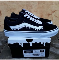 [COD]Promo Sepatu vans55 motif Lumer sekolah sepatu hitam putih autentic clasik sepatu kets