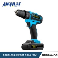 Godziillar Cordless 21V Impact Drill 3-Speed With Battery Impact Function Bateri Cordless Hand Drill
