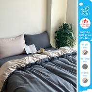 GONI CHILL duvet cover set in Beige Gray color - Elastic bed sheets 4-25cm high, sizes 1m, 1m2, 1m4,