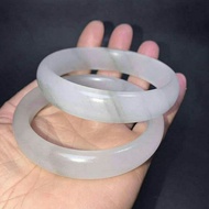 Natural Jade Ink Danqing Bracelet  Grey Ink Pattern Jade Bracelet Standard width Bangle