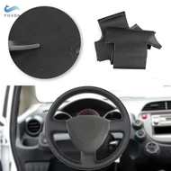 Black Perforated Leather Car Accessories Steering Wheel Cover Trim For Honda City 2002-2008 Civic 20