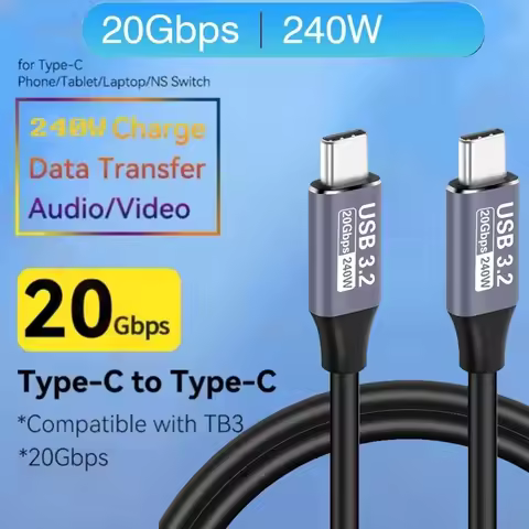 240W USB C to C 3.2 Gen2 Cable 20Gbps 48V 5A 4K 60Hz QC 3.0 Fast Charging Data Cord for MacBook Pro 