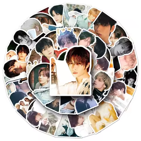 53pcs Korean Boy Band Singer TXT Star Peripheral Waterproof Decorative Flat Thermos Cup Stickers