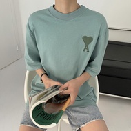 Ami Paris Summer Thorn Love T-shirt Joker Casual Loose Trend Fashion Cotton Thin Short Sleeve T-shir