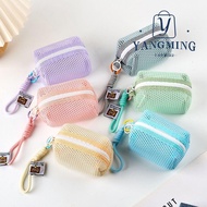 YANGYANG Mesh Storage Bag, Dopamine Color Mesh Coin Purse, Handheld Large Capacity Organizer Small M